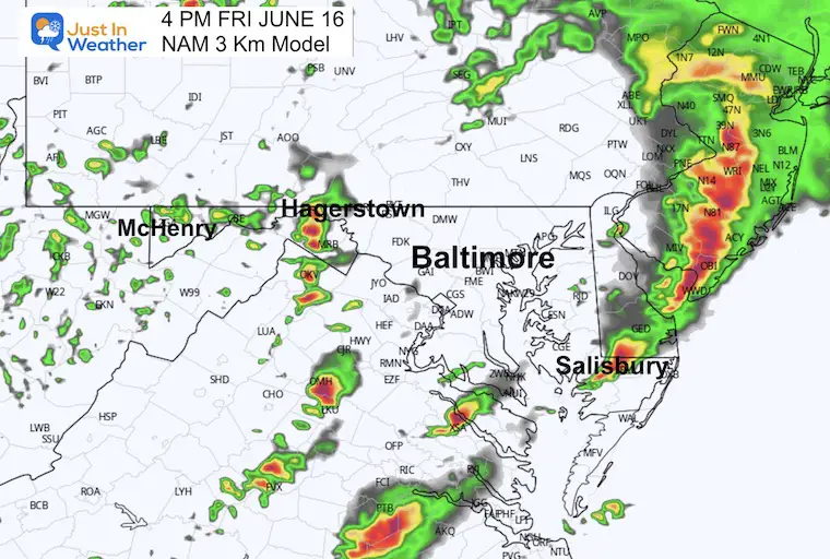 June 16 weather forecast radar 4 PM