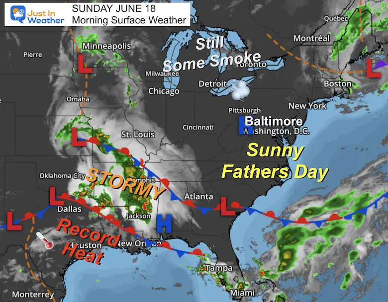 June 18 weather Father's Day