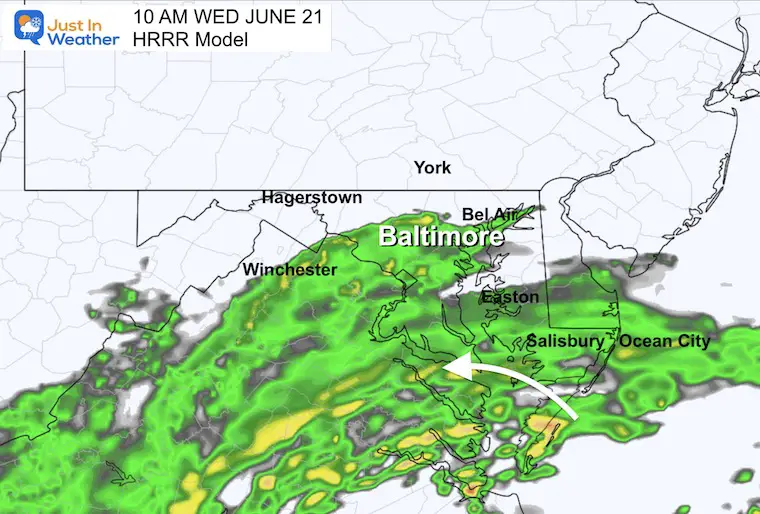 June 21 weather rain radar forecast 10 AM