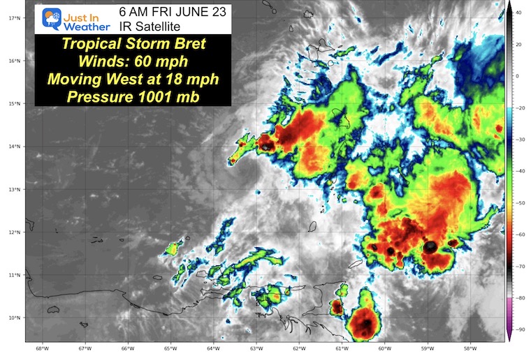 June 23 weather tropical storm bret Friday morning