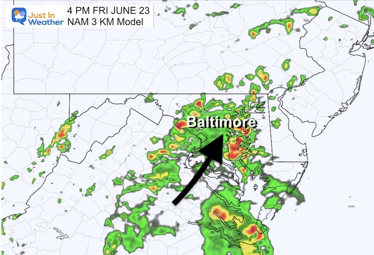 June 23 weather rain storm NAM Friday afternoon
