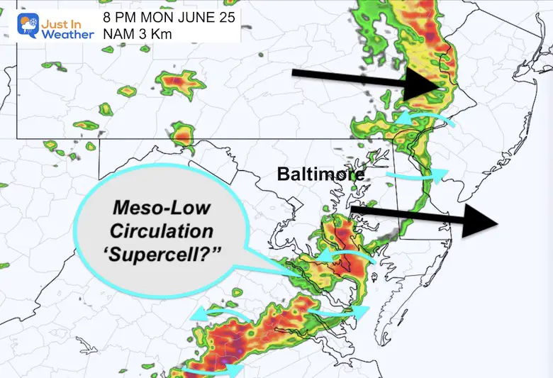 June 26 weather radar Monday 8 PM