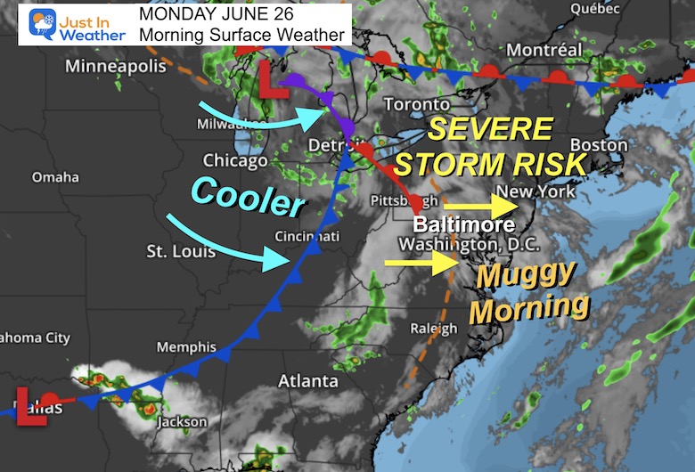 June 26 weather Monday morning