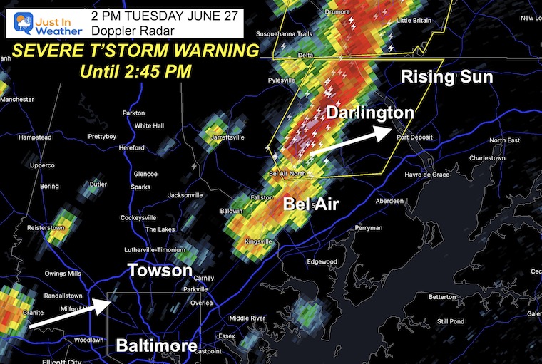 June 27 Severe Thunderstorm Warning Maryland Northeast