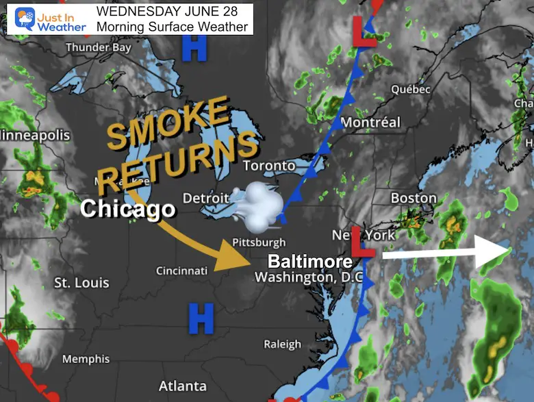 June 28 weather Wednesday morning