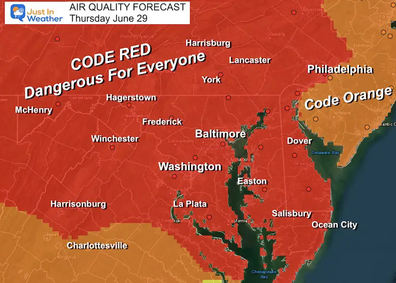 June 29 weather air quality code red