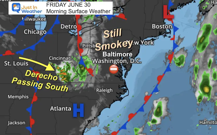 June 30 weather Friday morning