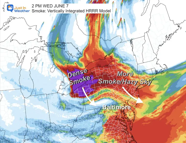 June 5 smoke forecast Wednesday