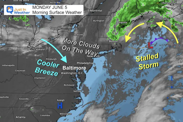 June 5 morning surface weather