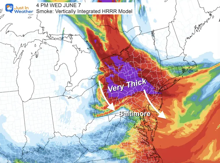 June 6 smoke weather Wednesday afternoon