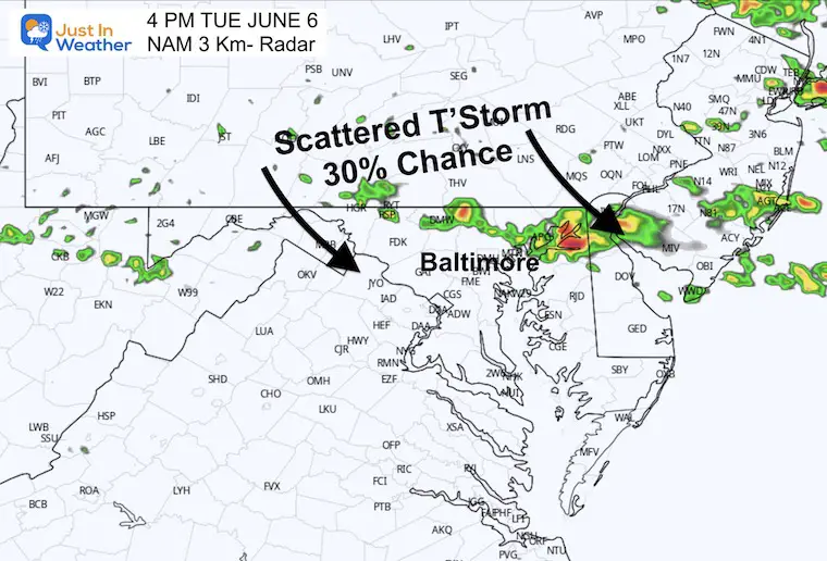 June 6 weather radar Tuesday afternoon
