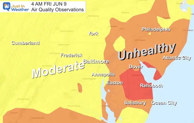 June 9 air quality Friday morning