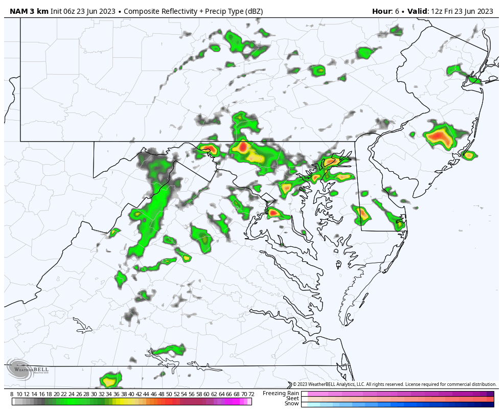 June 23 weather rain storm radar NAM