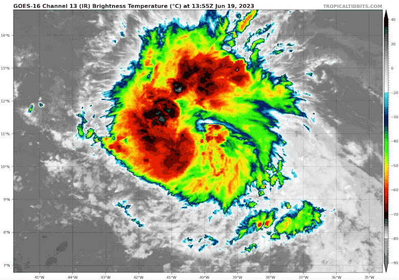 June 19 Tropical Depression Three satellite close