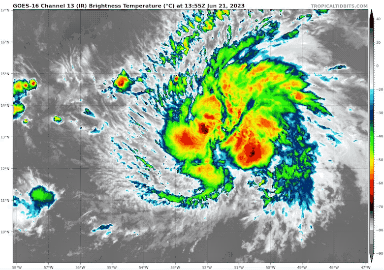 Tropical Storm Bret IR satellite loop June 21