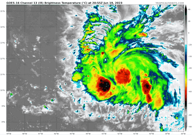 Tropical Storm Bret IR Satellite Loop June 19