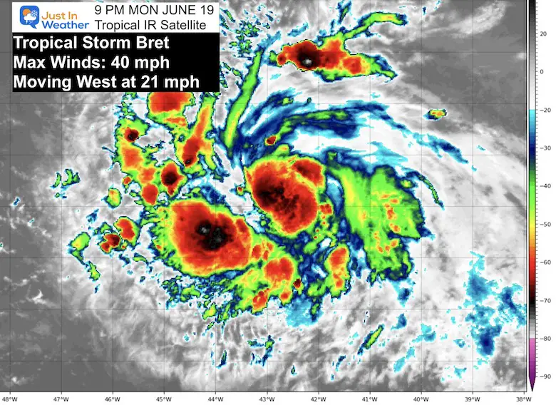 Tropical Storm Bret IR Satellite June 19