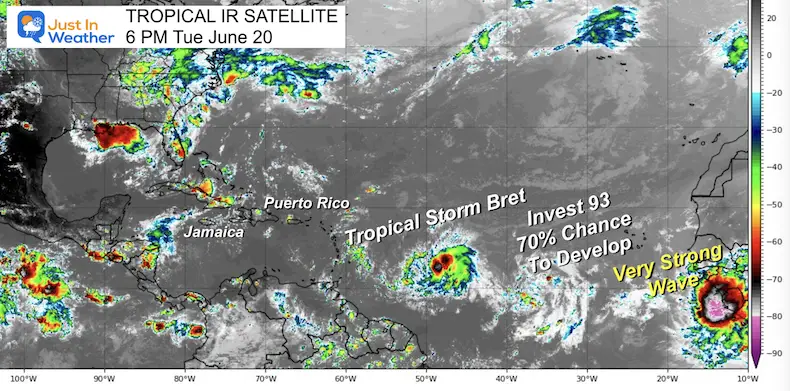 Tropical Storm Bret satellite wide Atlantic June 20