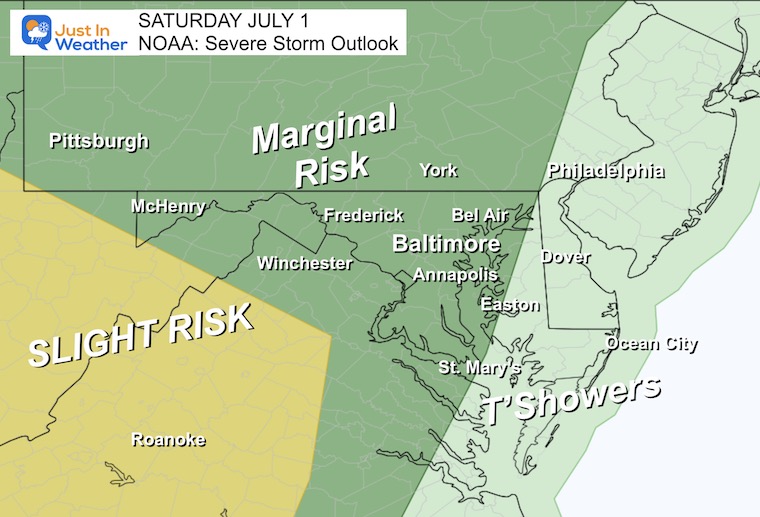 July 1 weather severe storm risk Saturday
