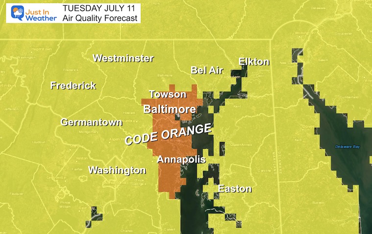 July 11 Air Quality Forecast