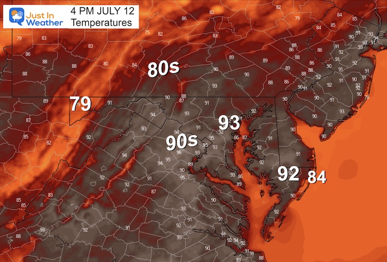 July 12 weather temperatures Wednesday afternoon