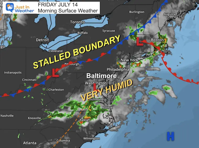 July 14 weather Friday morning
