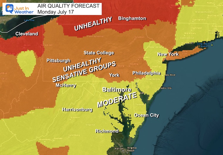 July 17 weather air quality forecast