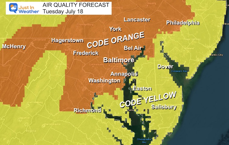 July 17 weather air quality code orange