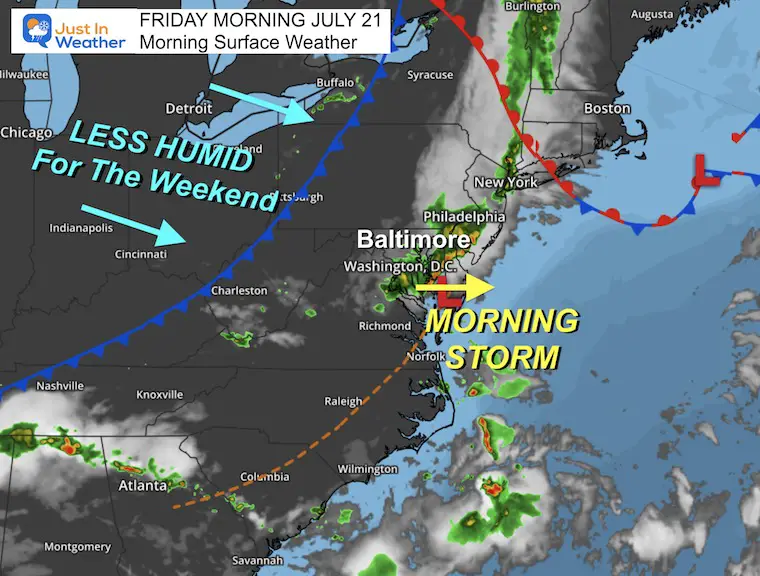 July 21 weather Friday morning