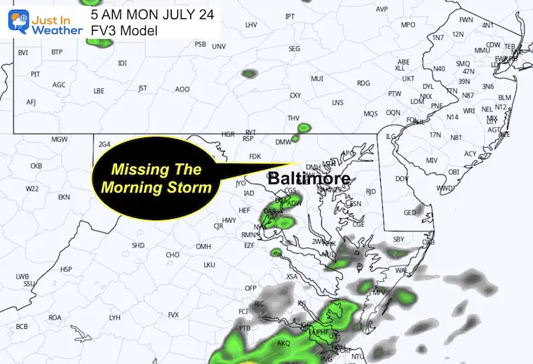 July 24 weather Monday morning storm radar forecast FV3
