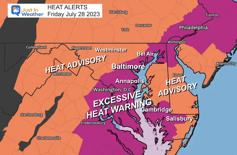 July 28 weather Excessive Heat Warning