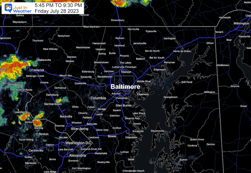 Storm radar Maryland Friday July 28