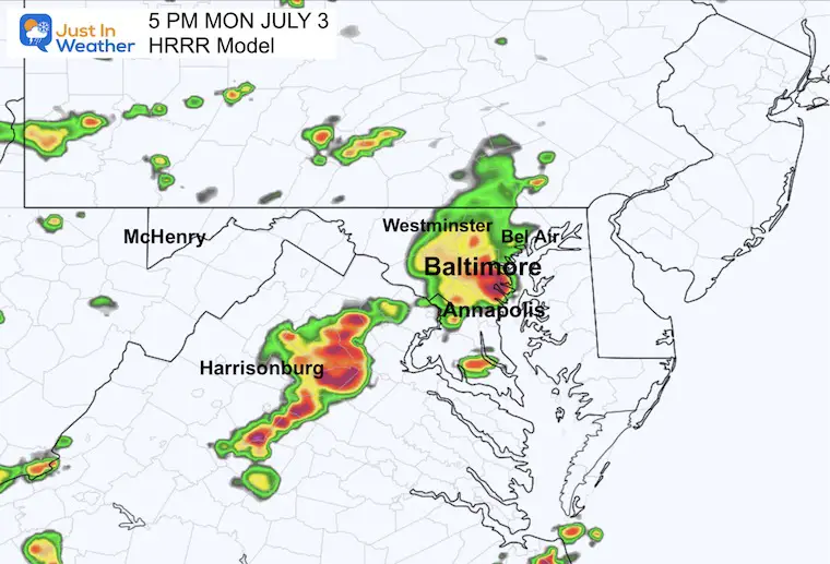 July 3 weather forecast radar storm 5 PM