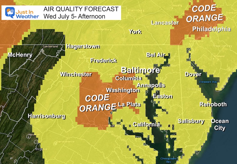 july 5 weather air quality Wednesday afternoon 