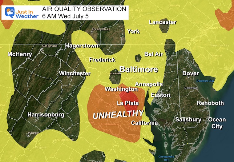 July 5 air quality Wednesday morning
