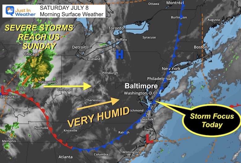July 8 weather storm Saturday morning map