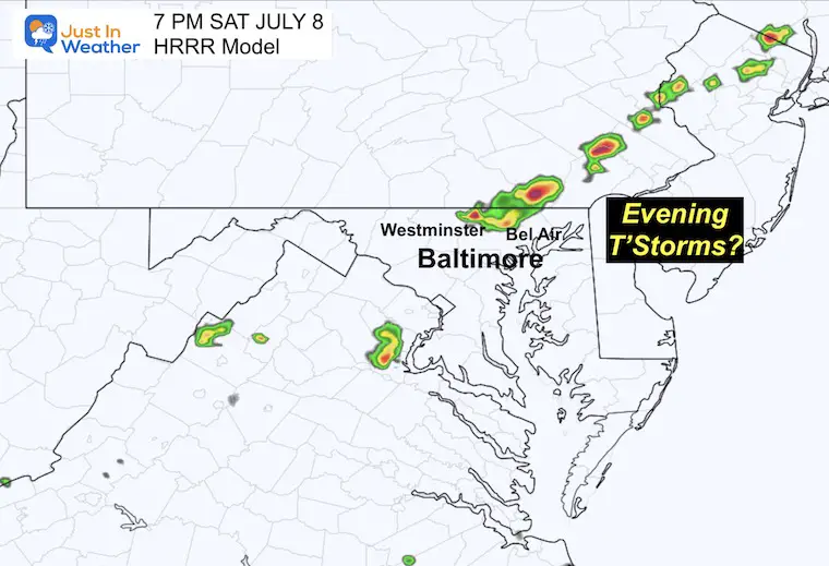 July 8 weather storm radar Saturday 7 PM
