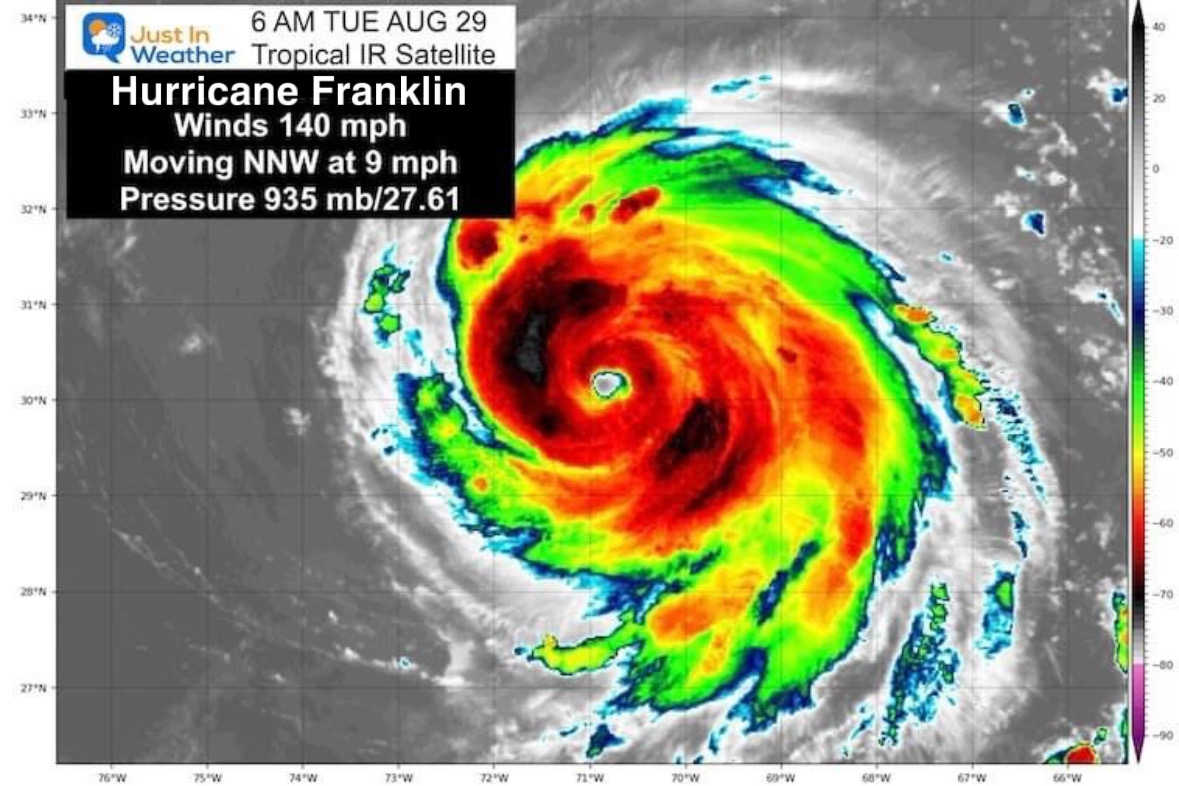August 29 Hurricane Franklin Tuesday morning