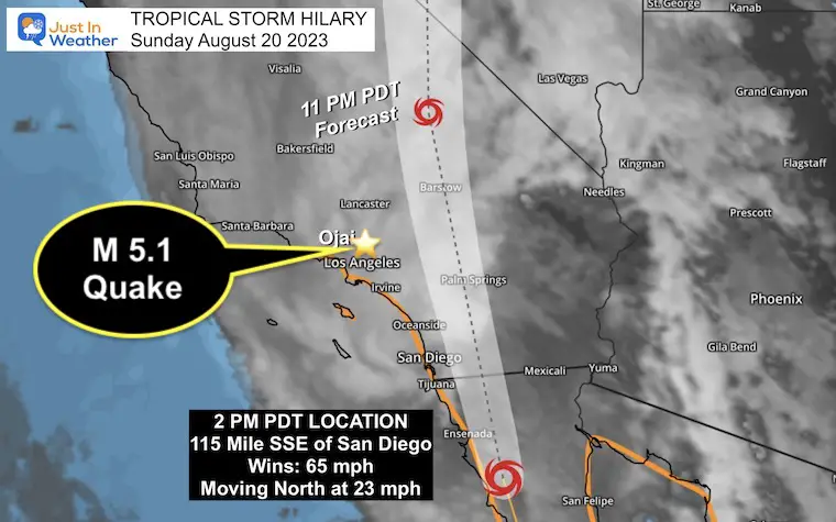 Tropical Storm Hilary Earthquake California August 20 2023