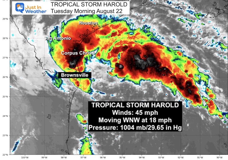 August 22 Tropical Storm Harold Tuesday morning