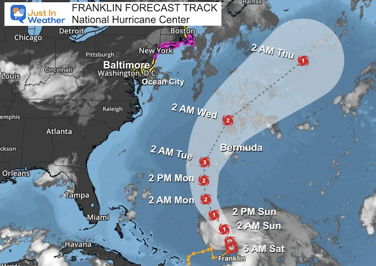August 26 Tropical storm Franklin forecast Hurricane