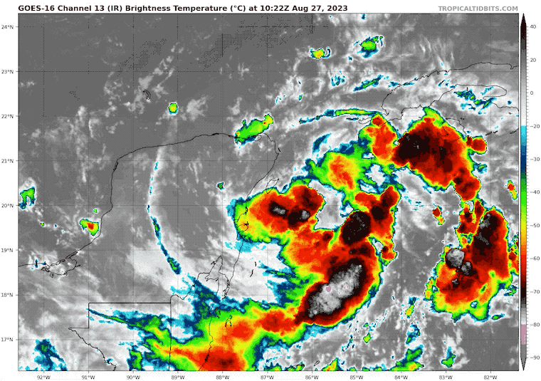 August 27 Tropical Depression Idalia satellite
