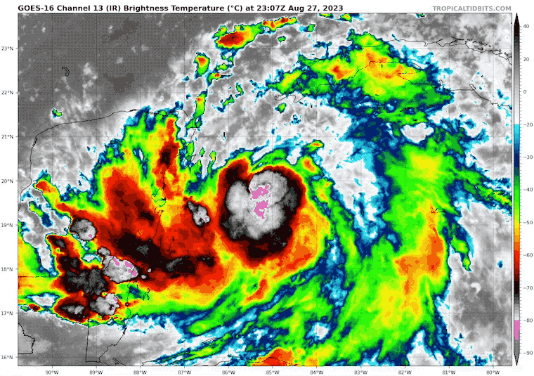 August 27 Tropical Storm Idalia satellite loop