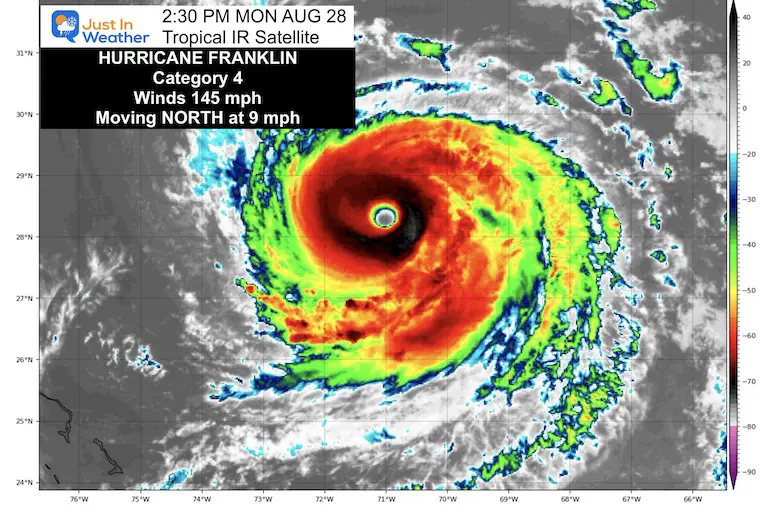 Hurricane Franklin Winds 145 August 28