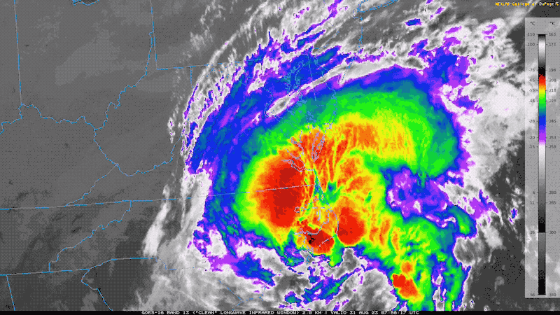 August 31 Tropical Storm Idalia satellite Thursday morning