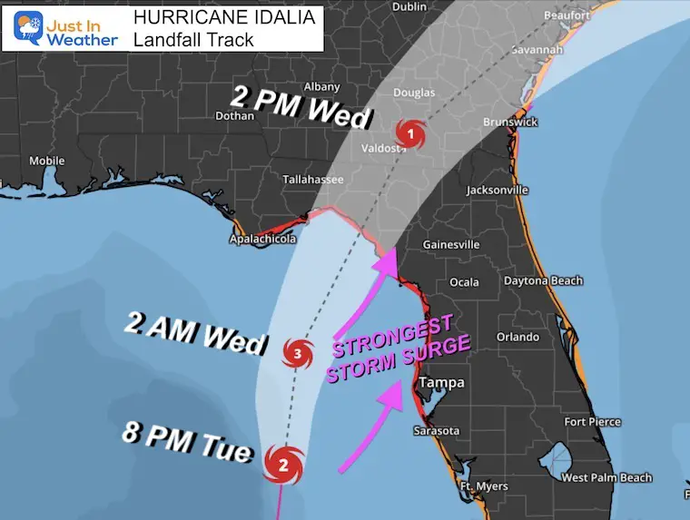 Hurricane Idalia Landfall Map Florida August 30