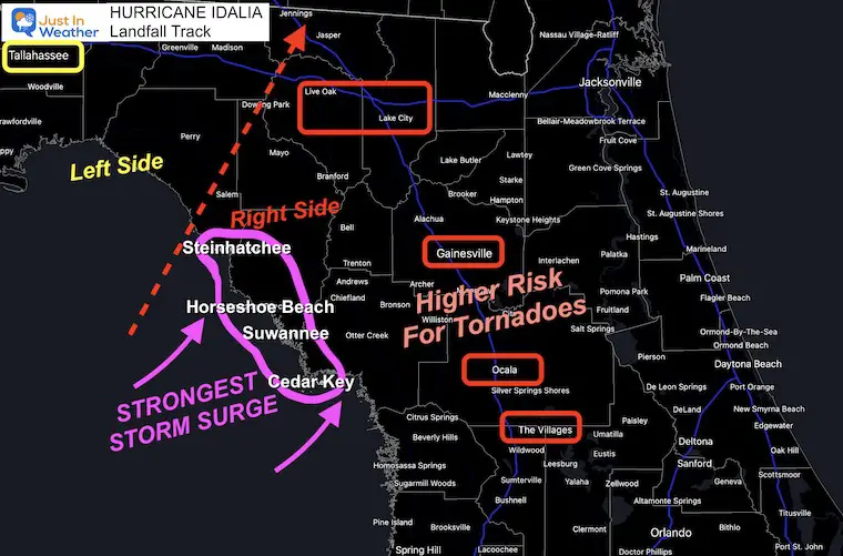 Hurricane Idalia Landfall Map Close Florida August 30