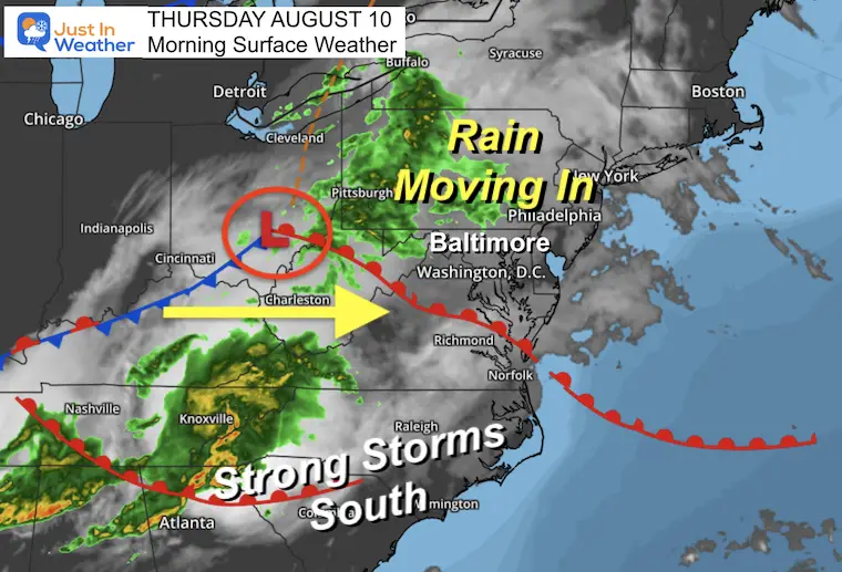 August 10 weather Thursday morning