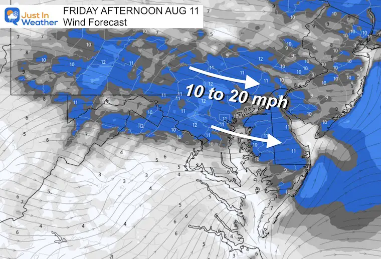 August 11 weather forecast winds