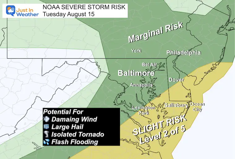 August 15 weather NOAA Severe Storm Risk